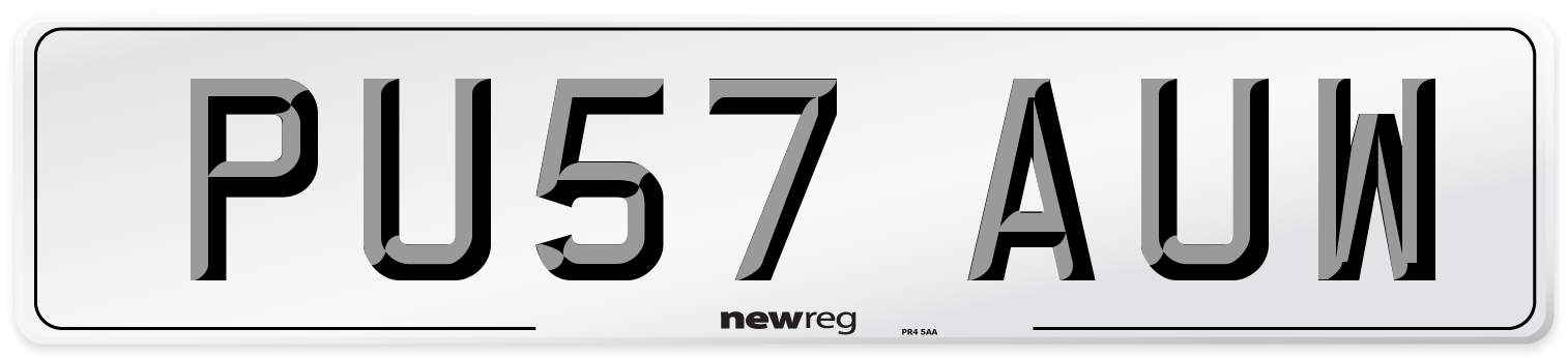 PU57 AUW Number Plate from New Reg